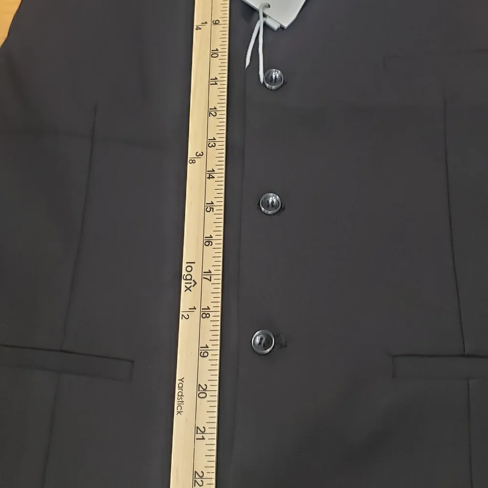 NWT Men's Black Suit Vest K.keenly Xl Button Up Front Adjustable Back 2 Pocket